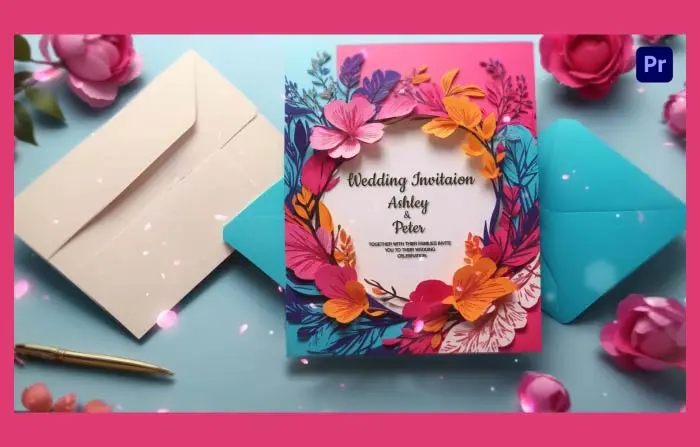 Dynamic Floral 3D Wedding Invitation Slideshow